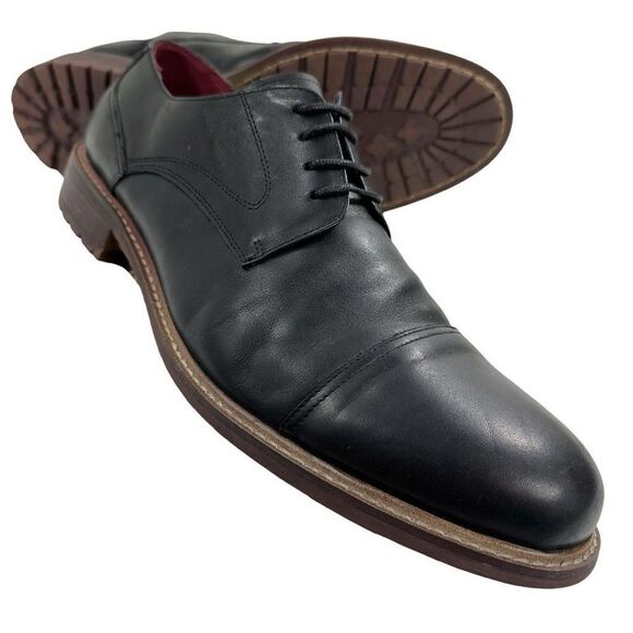 Vintage Foundry Co. Cyrus Black Leather Cap Toe Oxfords Men’s Size 12 - Picture 1 of 11